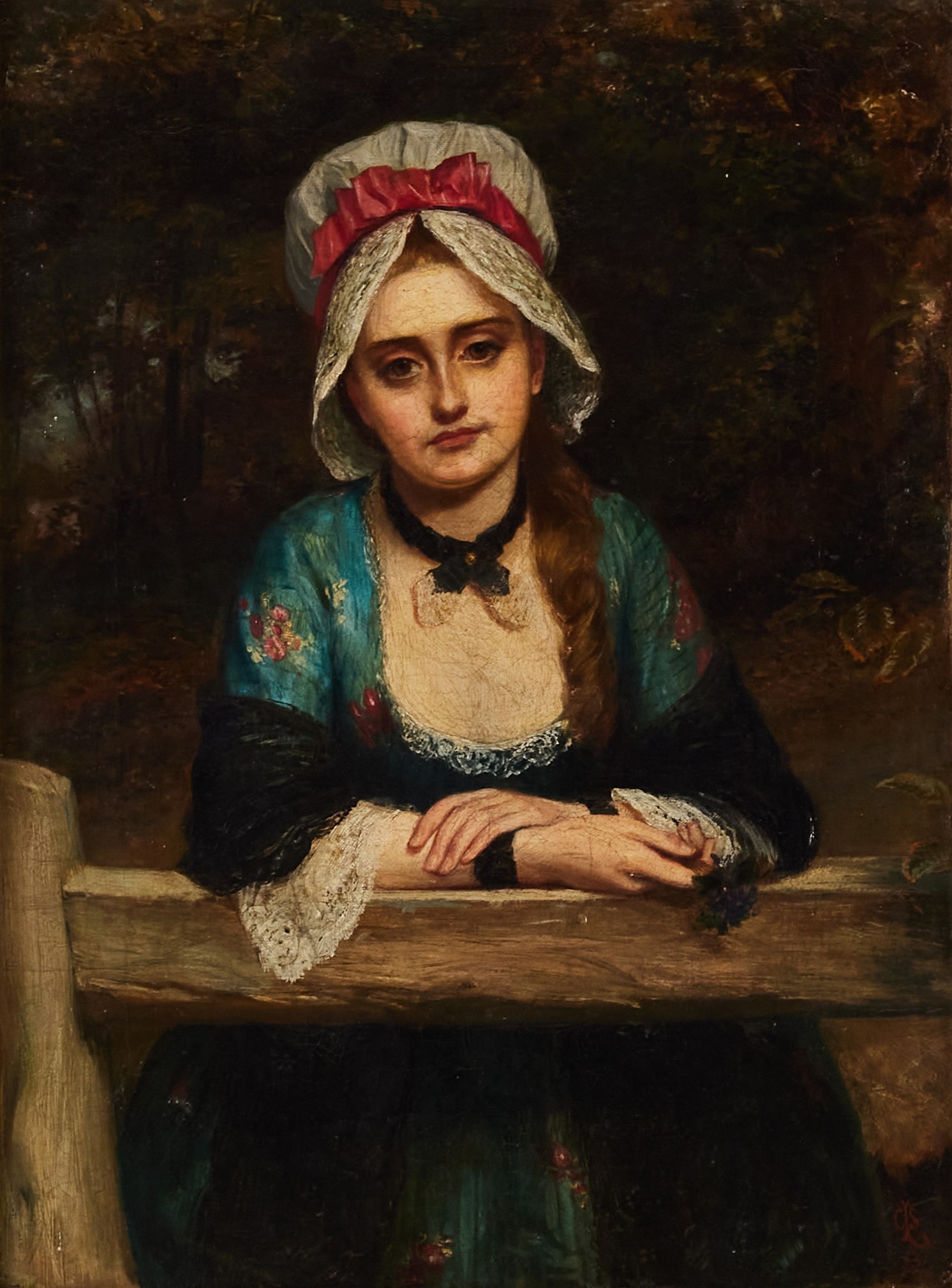 Waiting at the stile by Charles Sillem Lidderdale