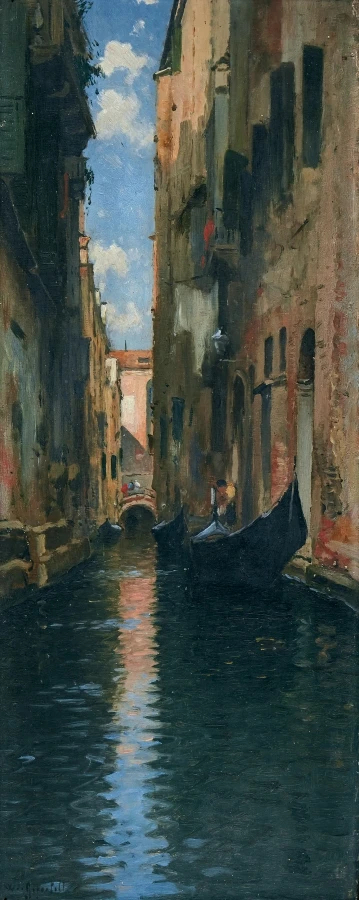 Venetiansk kanal by Wilhelm von Gegerfelt