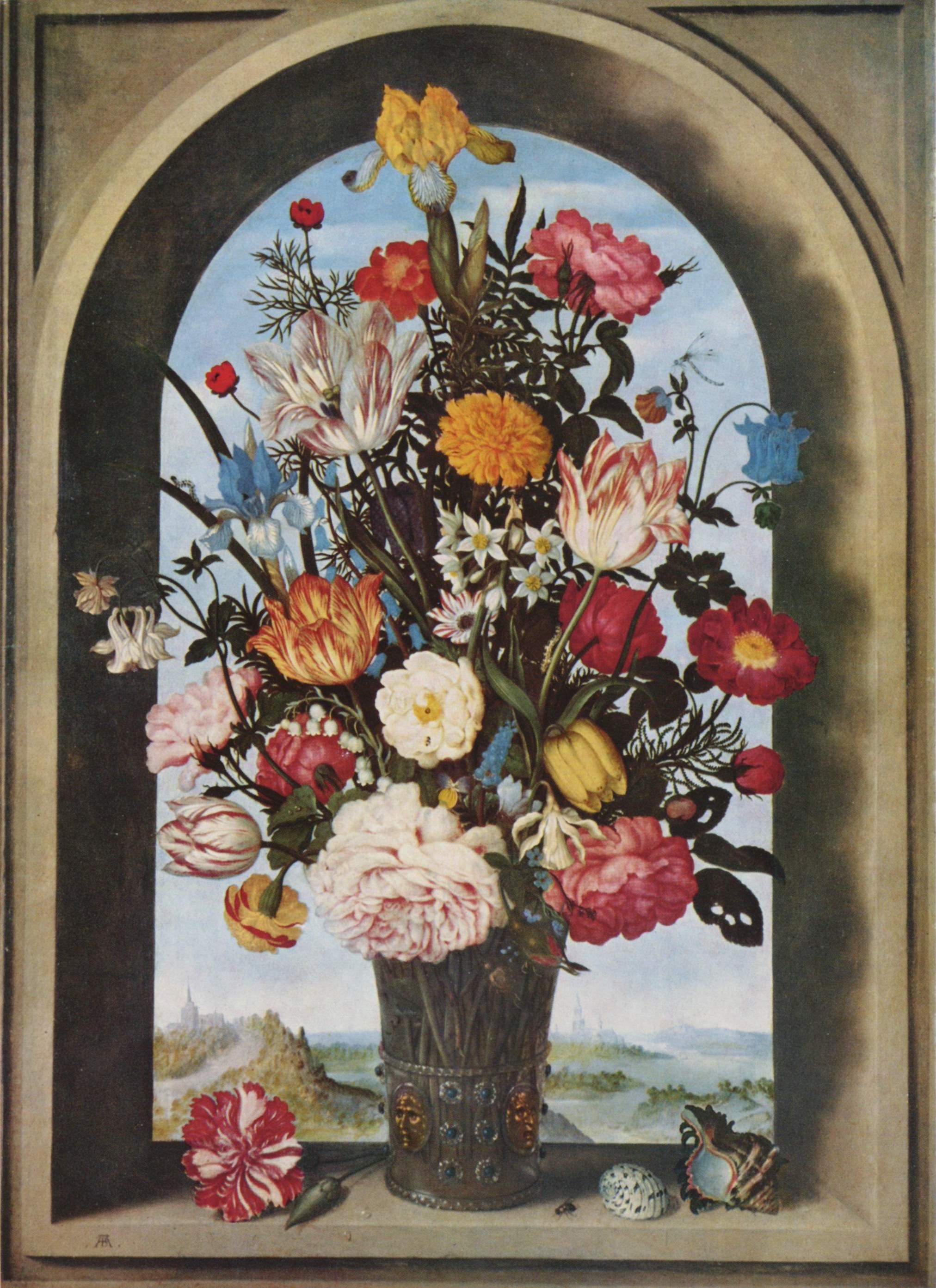 Vase of Flowers in a Window by Ambrosius Bosschaert