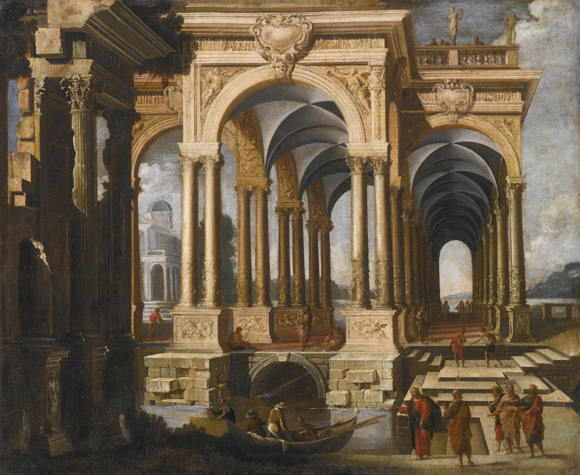 Architectural Capriccio with Christ and Disciples by François de Nomé