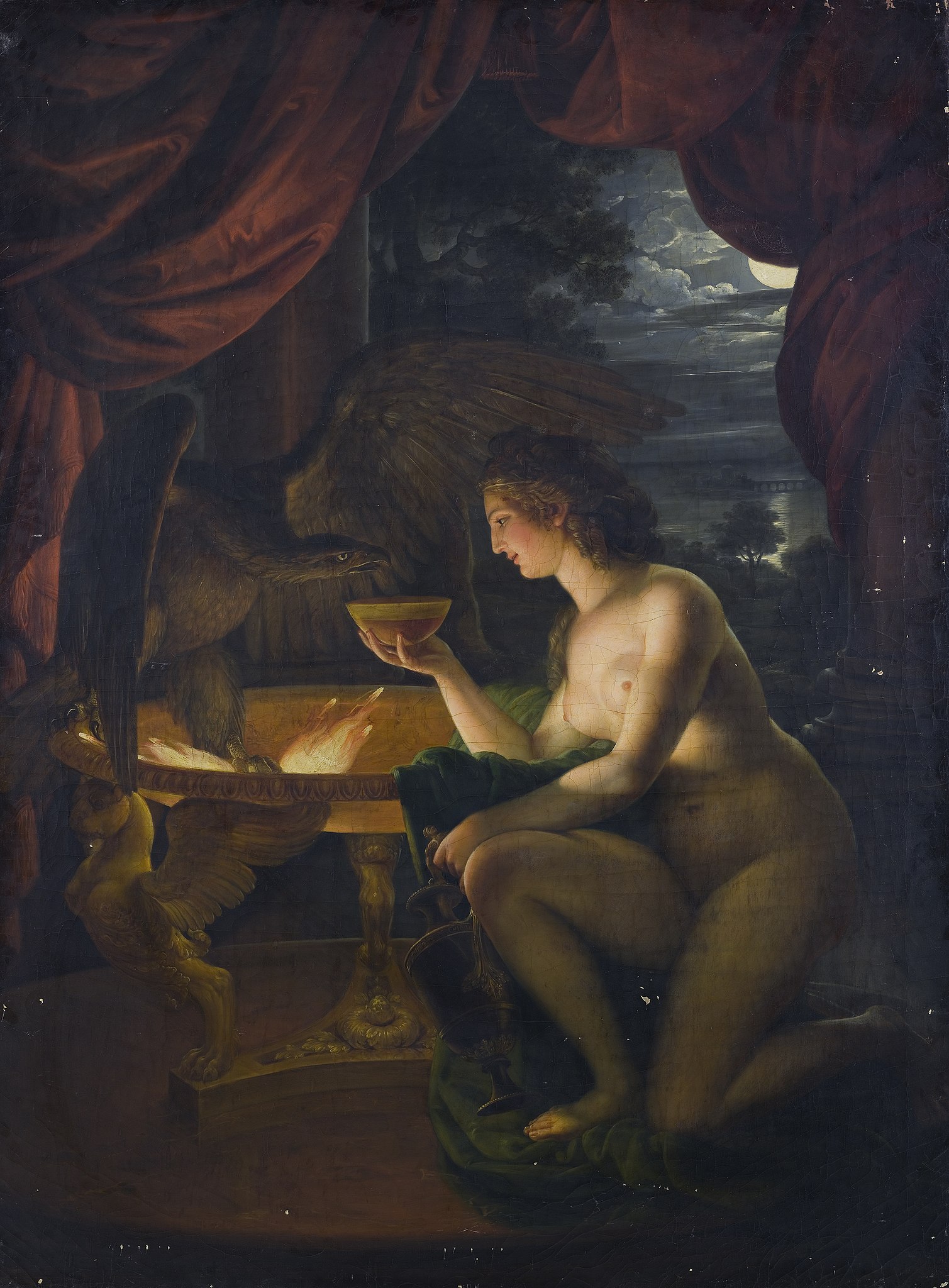 Hebe feeds Zeus' eagle with nectar, Ignaz Unterberger