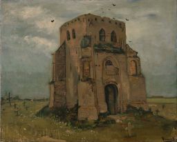 The old church tower at Nuenen (`The peasants' churchyard') by Vincent Van Gogh