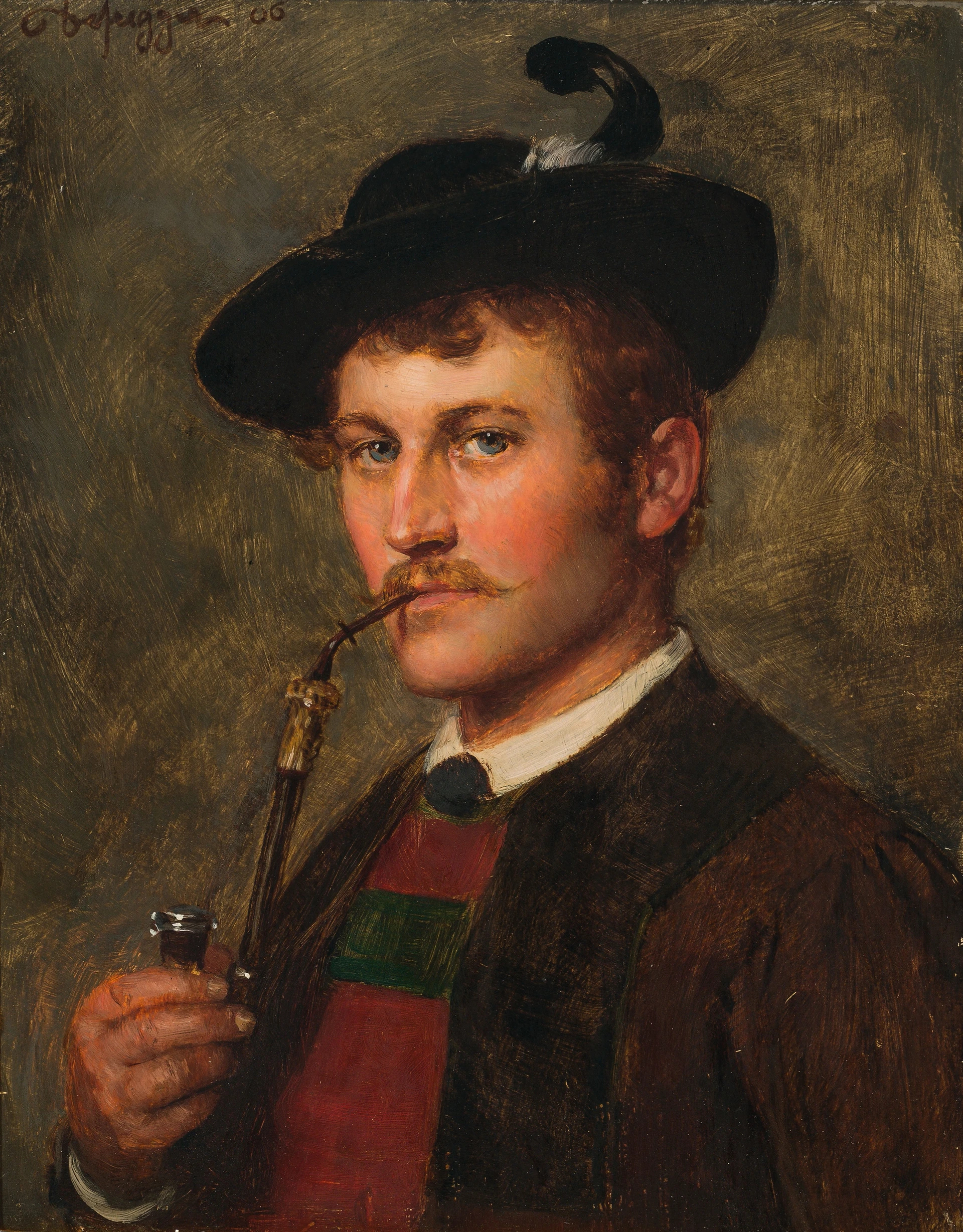Young Tyrolean with Pipe, Franz Defregger