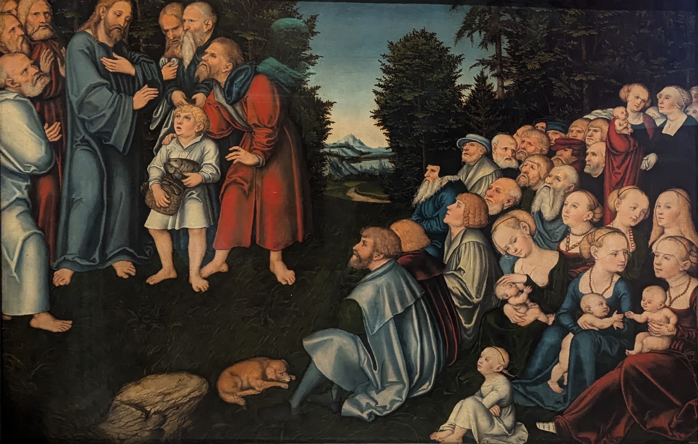 Christ feeds the people with five loaves and two fish by Lucas Cranach the Elder